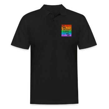Gay Pride Parade LGBTQ+ Rainbow Flag Body Positive - Männer Poloshirt - Schwarz - Vorne - Kai (181cm)