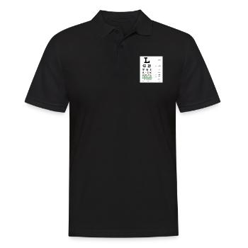Tableau oculaire LGBTQIA+ - Polo Homme - noir - Devant - Kai (181cm)