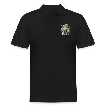 A cyberpunk cat in a Halloween costume - Men's Polo Shirt - black - Front - Kai (181cm)