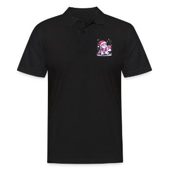 Père Noël et Licorne - Polo Homme - noir - Devant - Kai (181cm)
