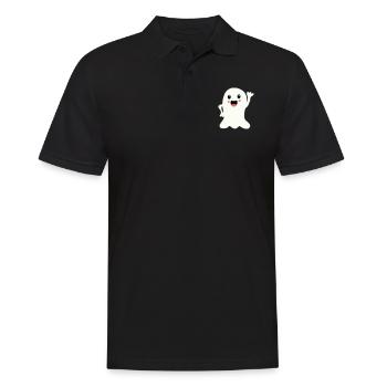 ghost 2 - Männer Poloshirt - Schwarz - Vorne - Kai (181cm)