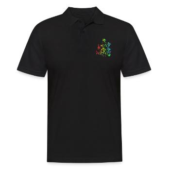 Vibes nur Liebe Zitat Vektor Vintage Blumen Kunst - Männer Poloshirt - Schwarz - Vorne - Kai (181cm)