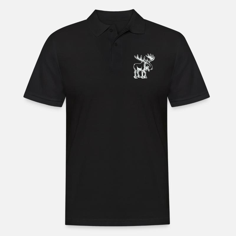 elch - Männer Poloshirt - Schwarz