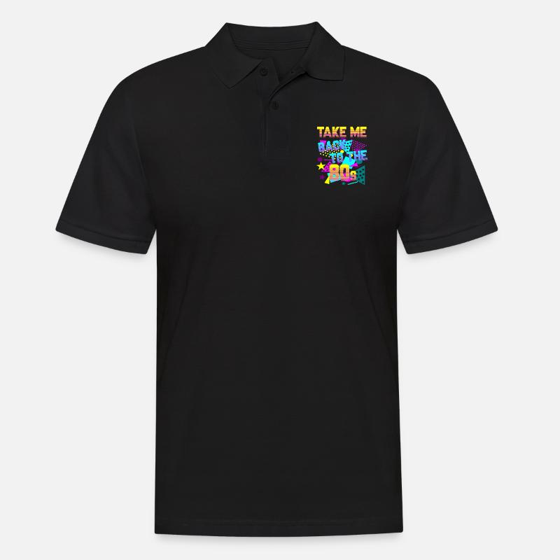 Take Me Back to 80's - Männer Poloshirt - Schwarz