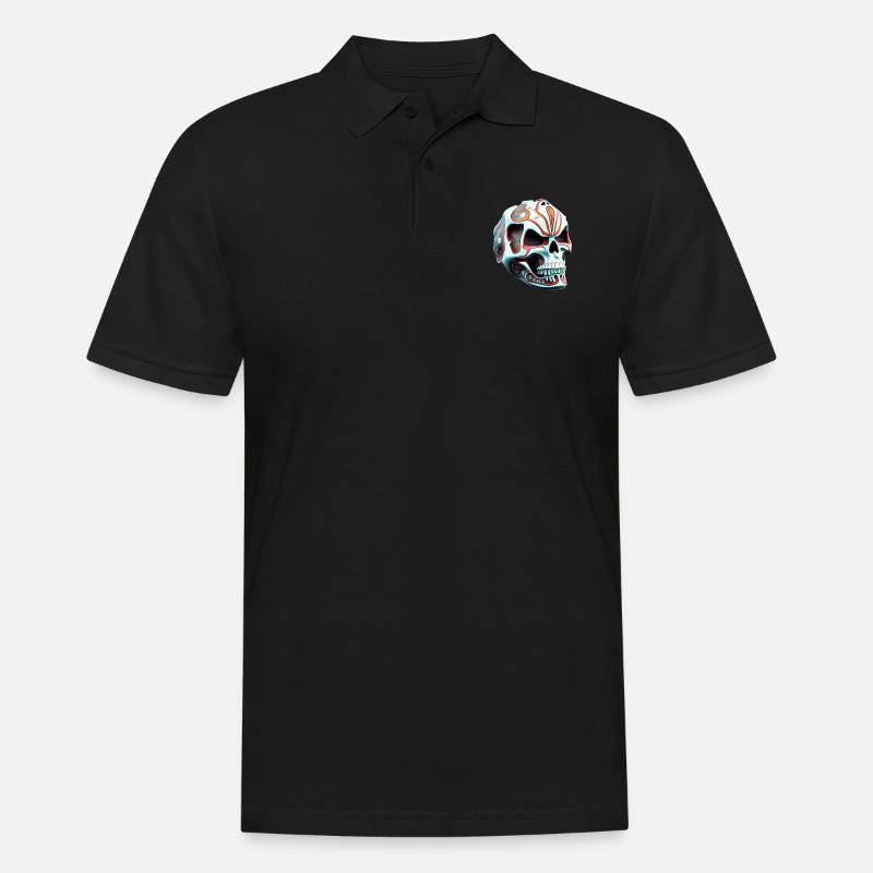 Schädel Nr. 1 - Männer Poloshirt - Schwarz