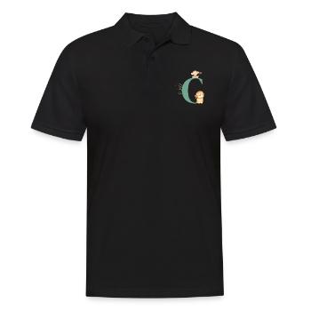 Letter c green jungle animals - Men's Polo Shirt - black - Front - Kai (181cm)