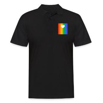 Rainbow Gradients Colours Heart - Men's Polo Shirt - black - Front - Kai (181cm)