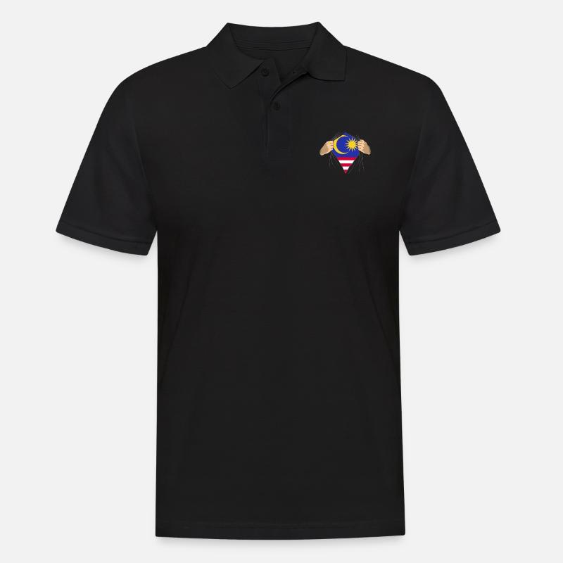 Malaysia - Männer Poloshirt - Schwarz