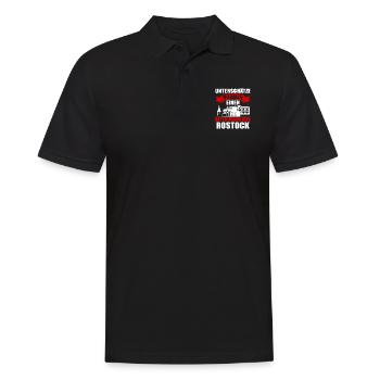 Unterschätze Niemals Einen Alten Mann Aus Rostock - Männer Poloshirt - Schwarz - Vorne - Kai (181cm)