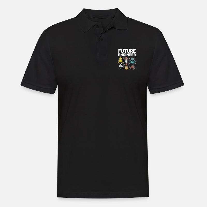 Roboter - Männer Poloshirt - Schwarz