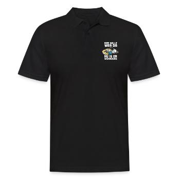 Der Wille War Da Nu Is Er Woanders - Männer Poloshirt - Schwarz - Vorne - Kai (181cm)