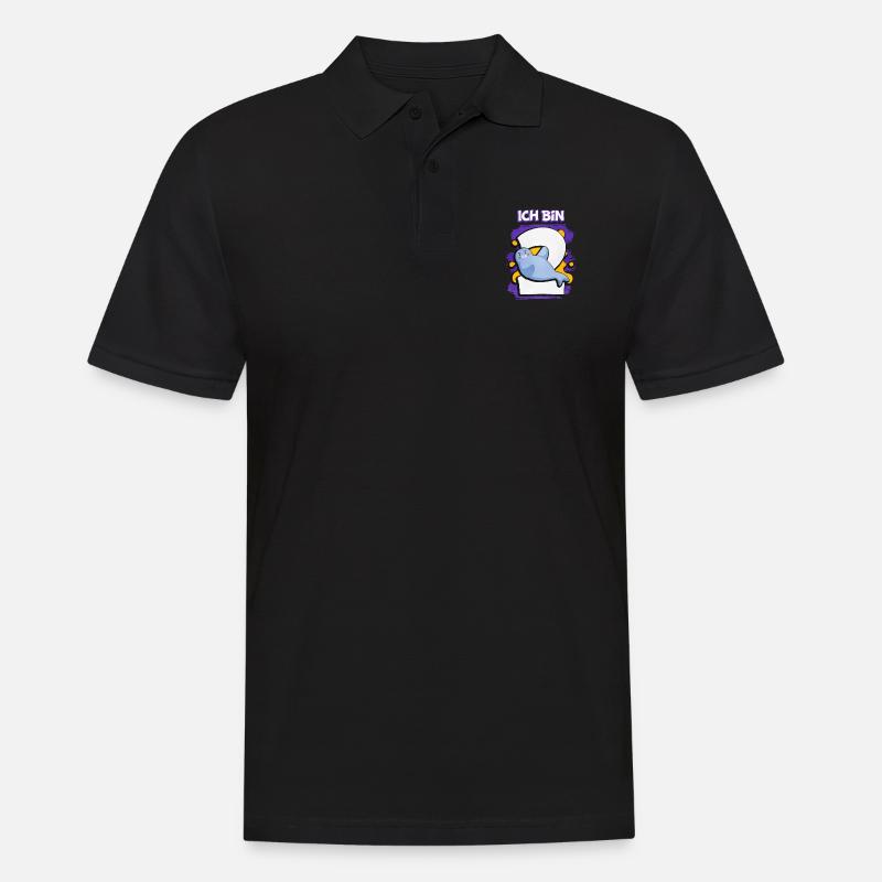 Ich Bin 2 Robbe - Männer Poloshirt - Schwarz