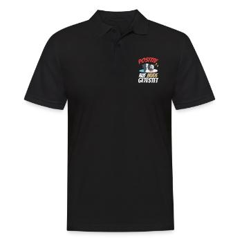Positiv getestet für müde Katze - Männer Poloshirt - Schwarz - Vorne - Kai (181cm)