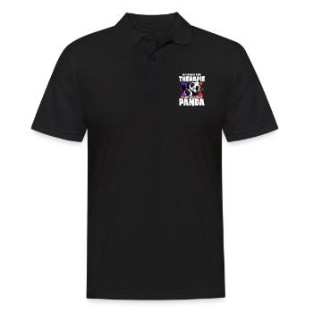 Panda - Männer Poloshirt - Schwarz - Vorne - Kai (181cm)