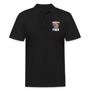 T-Rex - Männer Poloshirt - Schwarz - Vorne - Kai (181cm)