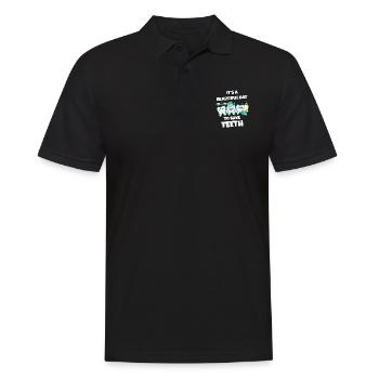 Zahn Zähne Zahnarzt Zahnmedizinische Angestellte - Männer Poloshirt - Schwarz - Vorne - Kai (181cm)