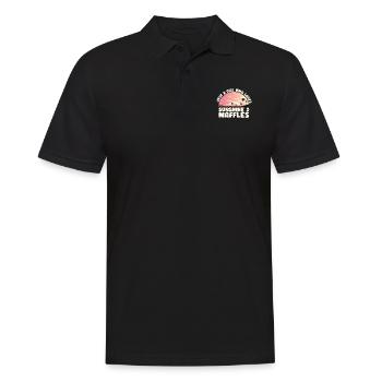 Juste une fille qui aime le soleil et les gaufres - Polo Homme - noir - Devant - Kai (181cm)