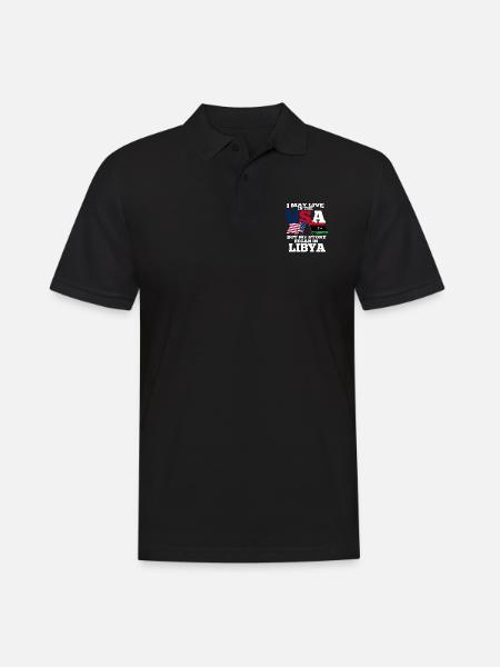 Libya America Usa Gift - Men's Polo Shirt - black