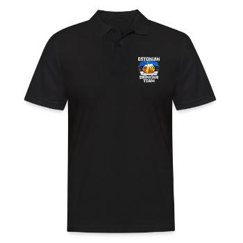 Équipe de beuverie d’Estonie - Polo Homme - noir - Devant - Kai (181cm)