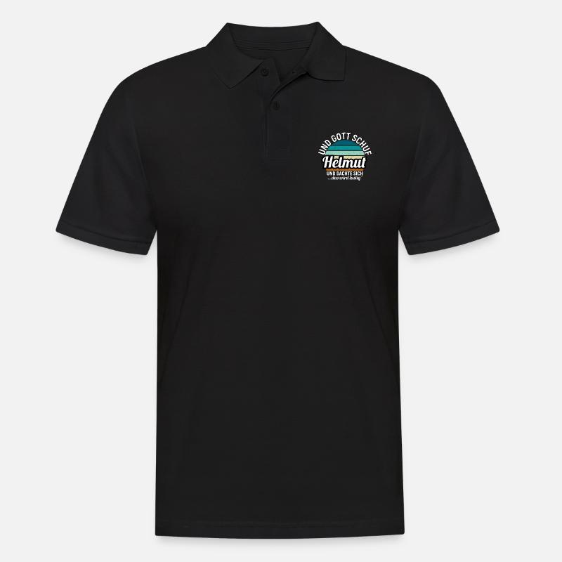 Helmut - Männer Poloshirt - Schwarz
