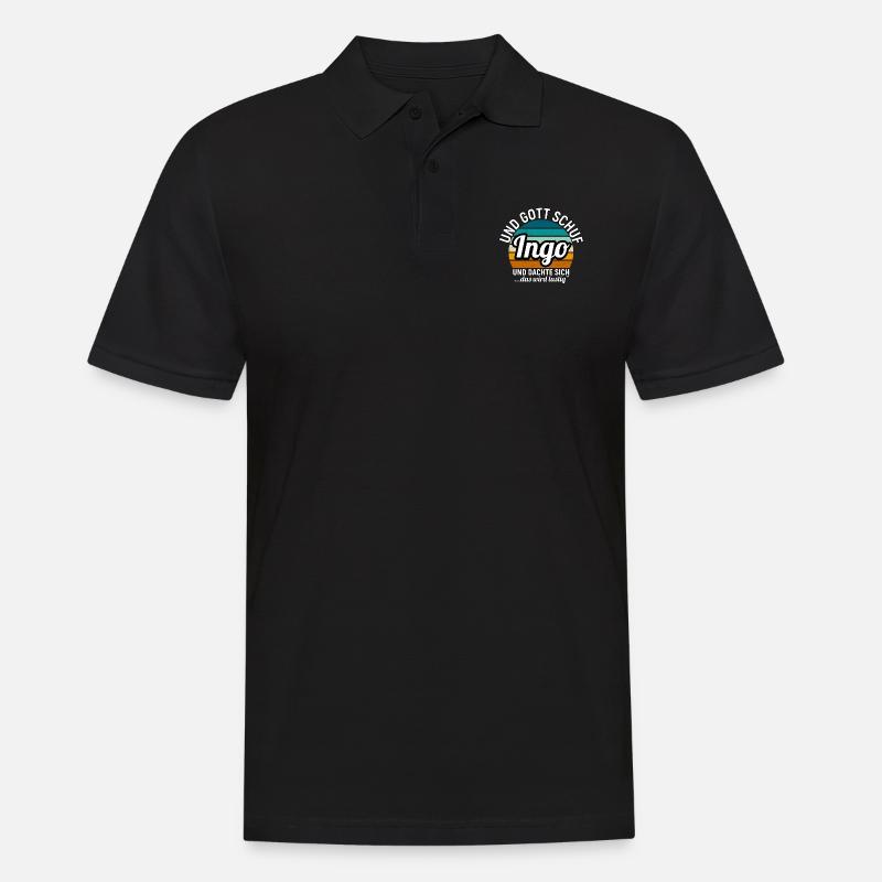 Ingo - Männer Poloshirt - Schwarz