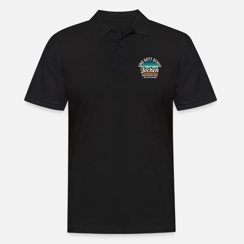 Jochen - Männer Poloshirt - Schwarz