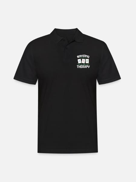 Gift for Mahjong Fans - Men's Polo Shirt - black