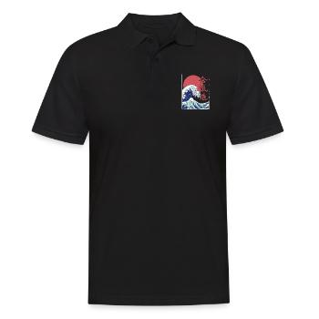 Aikido Martial Arts Gift - Men's Polo Shirt - black - Front - Kai (181cm)