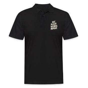 Wushu Spieler Geschenk - Männer Poloshirt - Schwarz - Vorne - Kai (181cm)