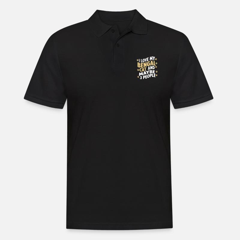 Katze Bengal Geschenk - Männer Poloshirt - Schwarz