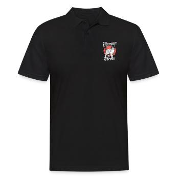 Katze Birma Geschenk - Männer Poloshirt - Schwarz - Vorne - Kai (181cm)