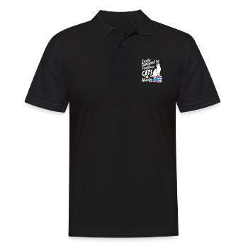 Katze Chartreux Geschenk - Männer Poloshirt - Schwarz - Vorne - Kai (181cm)