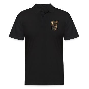 Waschbärtoilette Geschenk - Männer Poloshirt - Schwarz - Vorne - Kai (181cm)