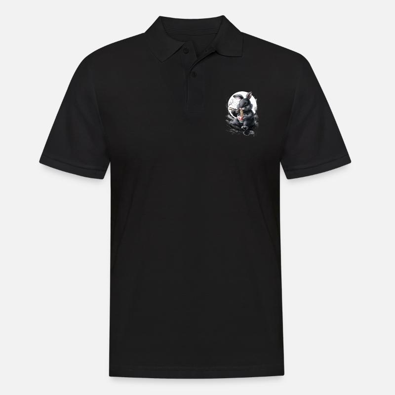 Hase - Männer Poloshirt - Schwarz