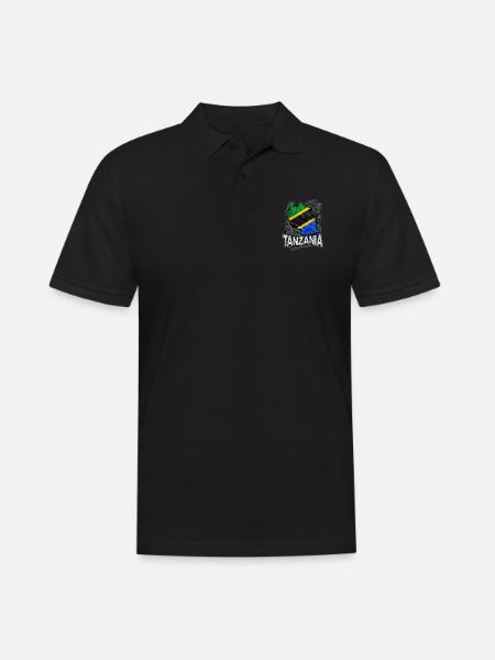 Tansania - Männer Poloshirt - Schwarz
