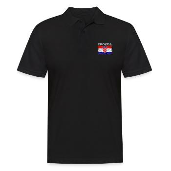 Kroatien - Männer Poloshirt - Schwarz - Vorne - Kai (181cm)