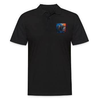 Akkordeon - Männer Poloshirt - Schwarz - Vorne - Kai (181cm)