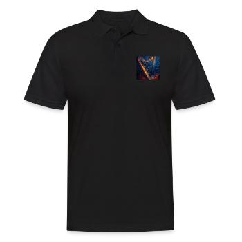 Harfe - Männer Poloshirt - Schwarz - Vorne - Kai (181cm)