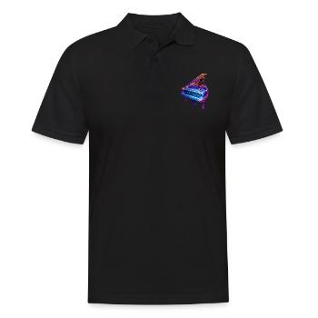 Piano - Men's Polo Shirt - black - Front - Kai (181cm)