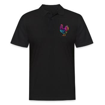 Huhn - Männer Poloshirt - Schwarz - Vorne - Kai (181cm)