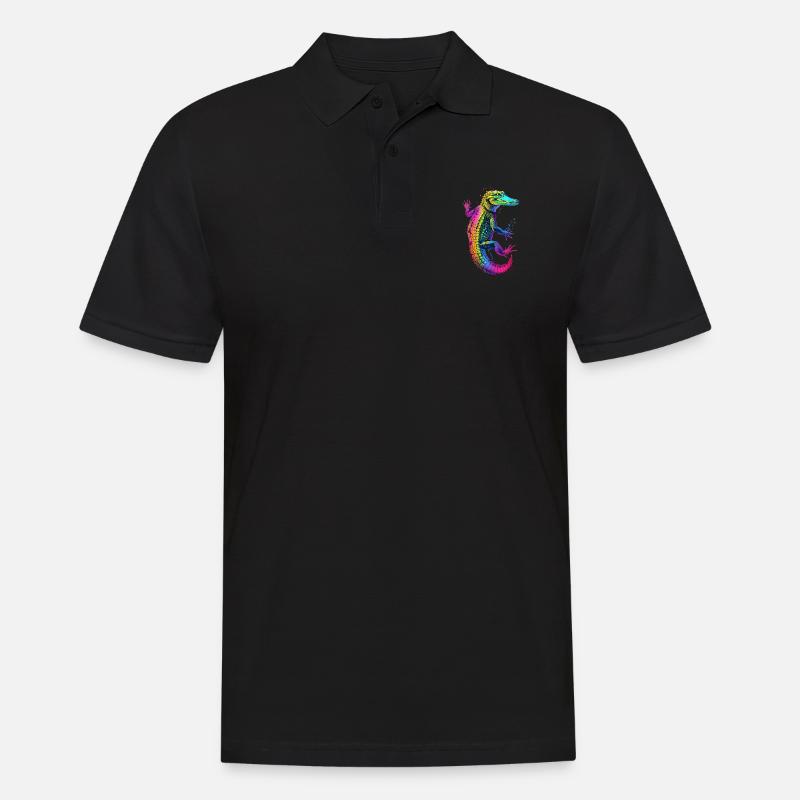 Krokodil - Männer Poloshirt - Schwarz