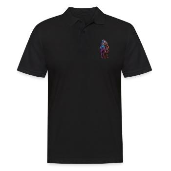Zebra - Männer Poloshirt - Schwarz - Vorne - Kai (181cm)