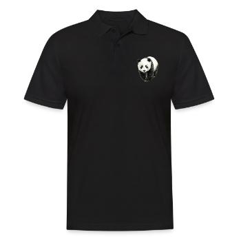 Panda - Männer Poloshirt - Schwarz - Vorne - Kai (181cm)