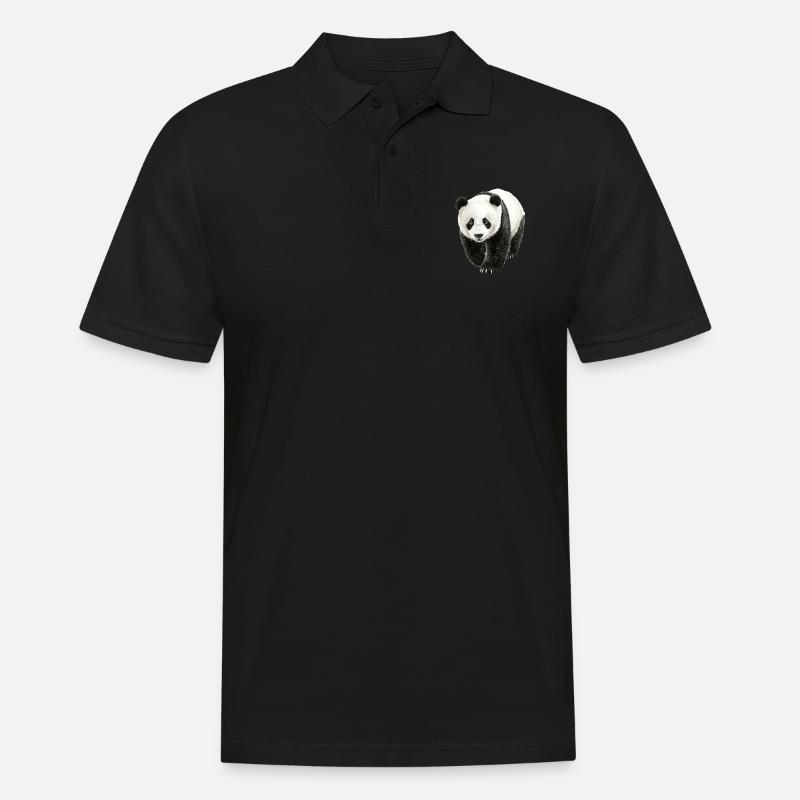 Panda - Männer Poloshirt - Schwarz