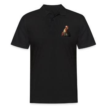 Huhn - Männer Poloshirt - Schwarz - Vorne - Kai (181cm)