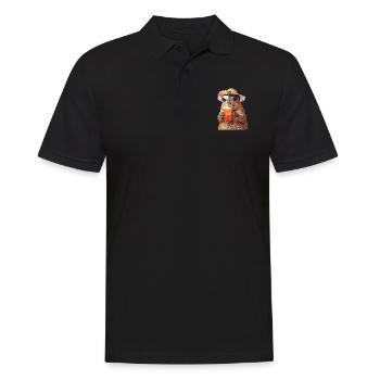 Wasserschwein - Männer Poloshirt - Schwarz - Vorne - Kai (181cm)