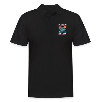 Delphin Papa - Männer Poloshirt - Schwarz - Vorne - Kai (181cm)