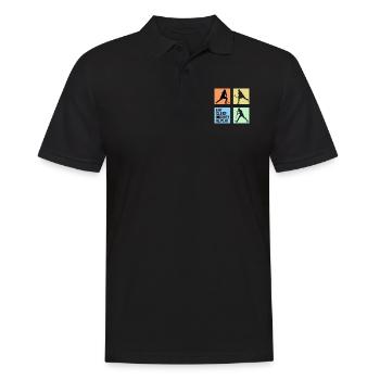 field hockey repeat hockey player retro - Men's Polo Shirt - black - Front - Kai (181cm)