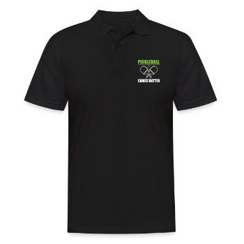 Pickleball Games Matter Shirt Geschenk - Männer Poloshirt - Schwarz - Vorne - Kai (181cm)