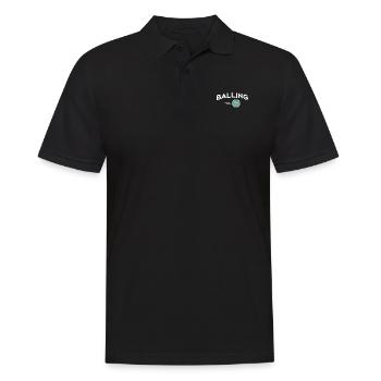 Balling Pickleball Shirt Geschenk - Männer Poloshirt - Schwarz - Vorne - Kai (181cm)